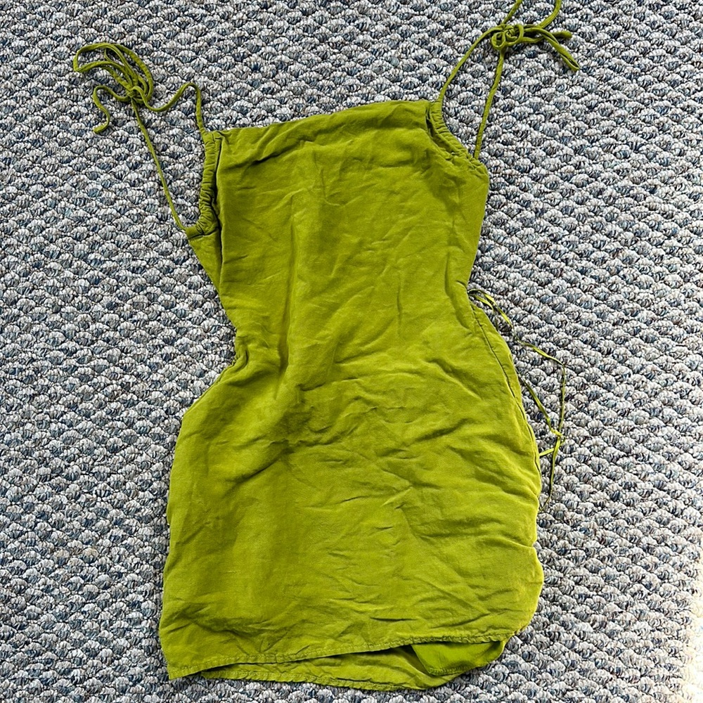 Astr the label mini green dress work 1x open back
